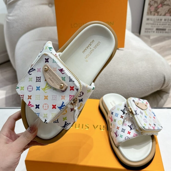 Louis Vuitton X Takashi Murakami Pool Pillow Flat Comfort Mule Blanc 1AGVQW - Image 3
