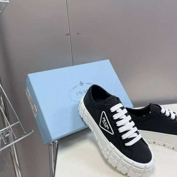 Prada Double Wheel Nylon Gabardine Sneaker Black 1E260M3LFXF0632F050 - Image 4