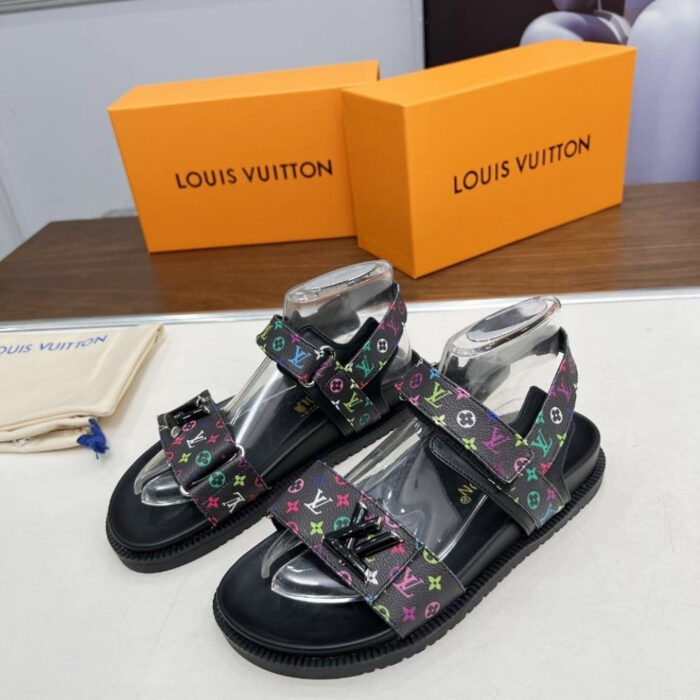 Louis Vuitton X Murakami LV Sunset Flat Comfort Sandal Black 1AGXF6 - Image 4