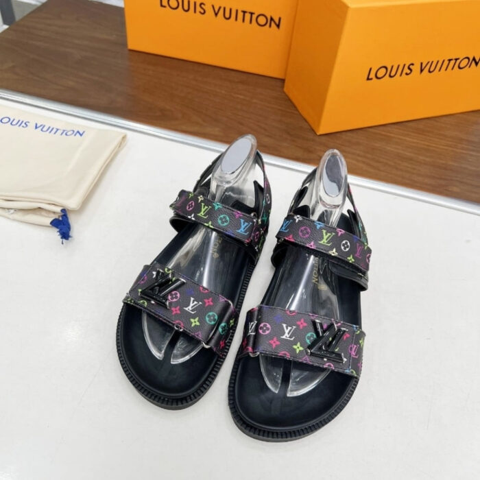 Louis Vuitton X Murakami LV Sunset Flat Comfort Sandal Black 1AGXF6 - Image 5