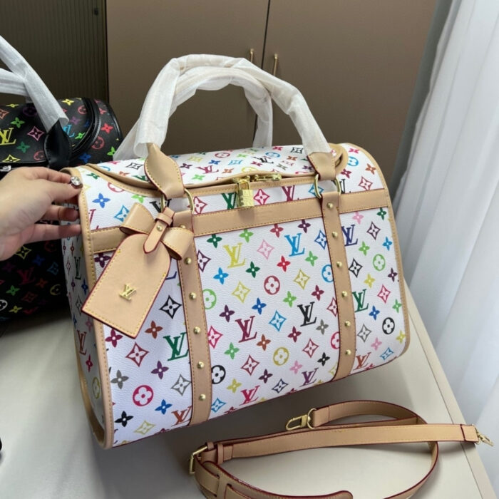 Louis Vuitton X Takashi Murakami Dog Bag Multicolore Blanc 40Cm M13741 - Image 2