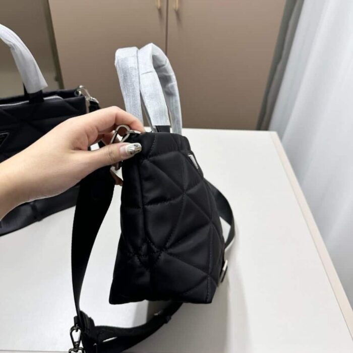 Prada Re Nylon Padded Tote Bag Black 23cm - Image 3