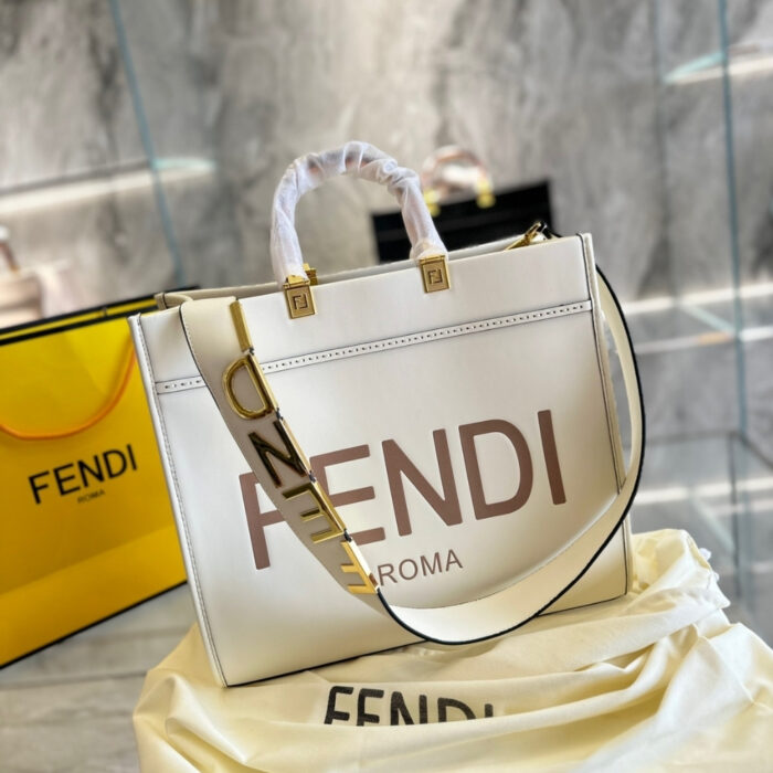 Fendi Sunshine Medium Shopper White 41cm - Image 2
