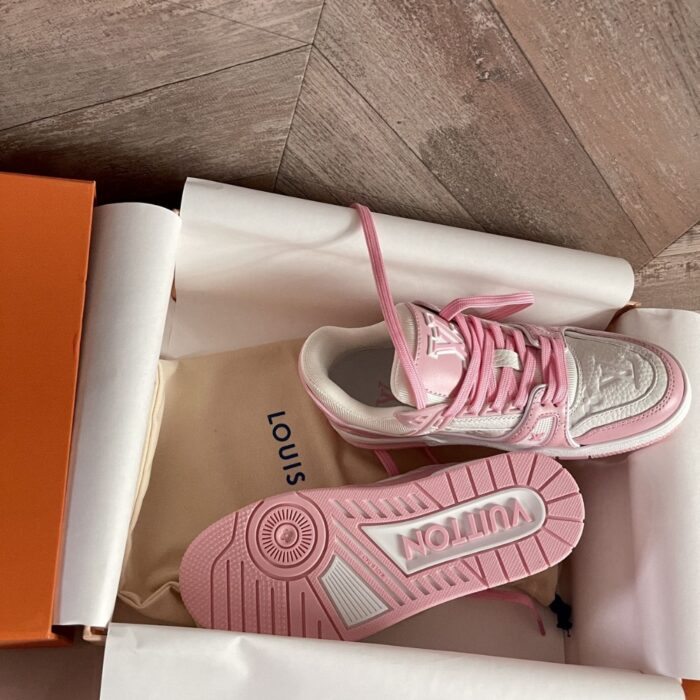 Louis Vuitton LV Trainer Sneaker Pink Rose 1ABOEK - Image 4
