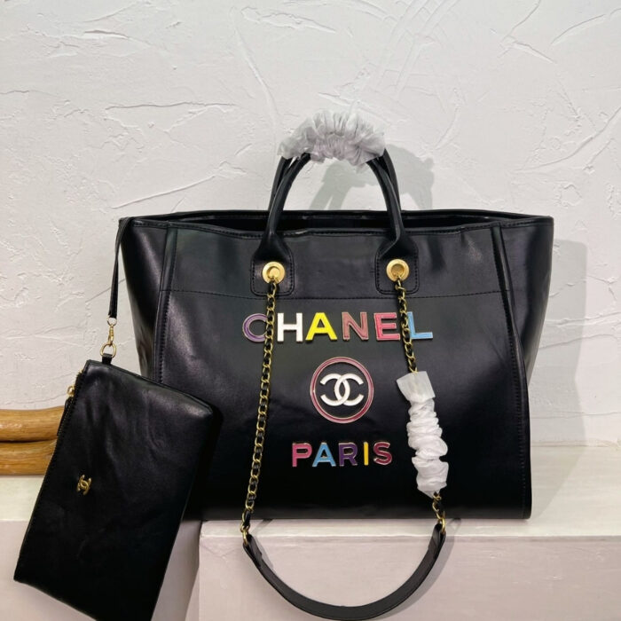 Chanel Deauville Shopping Bag Large 22S Black 38Cm - Image 2