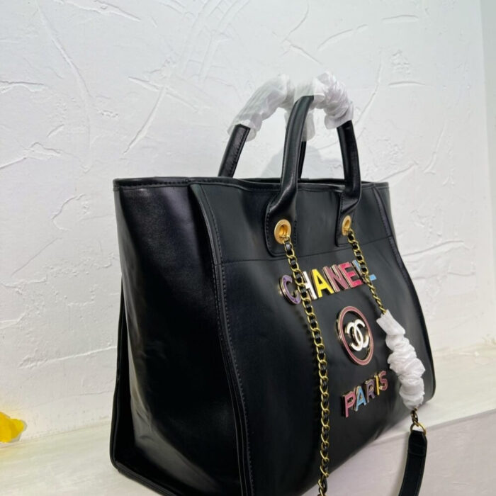 Chanel Deauville Shopping Bag Large 22S Black 38Cm - Image 3
