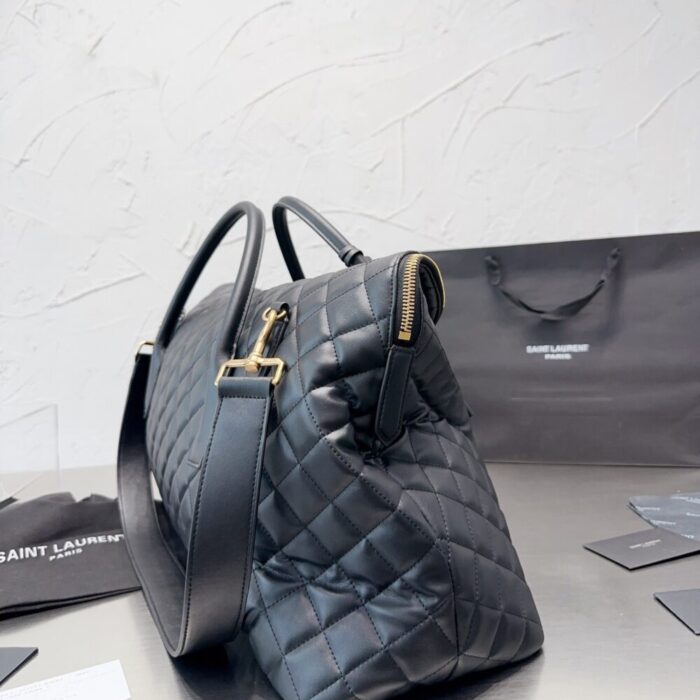 Saint Laurent Giant Travel Bag In Quilted Leather Black 55cm 736009AABK91000 - Image 6
