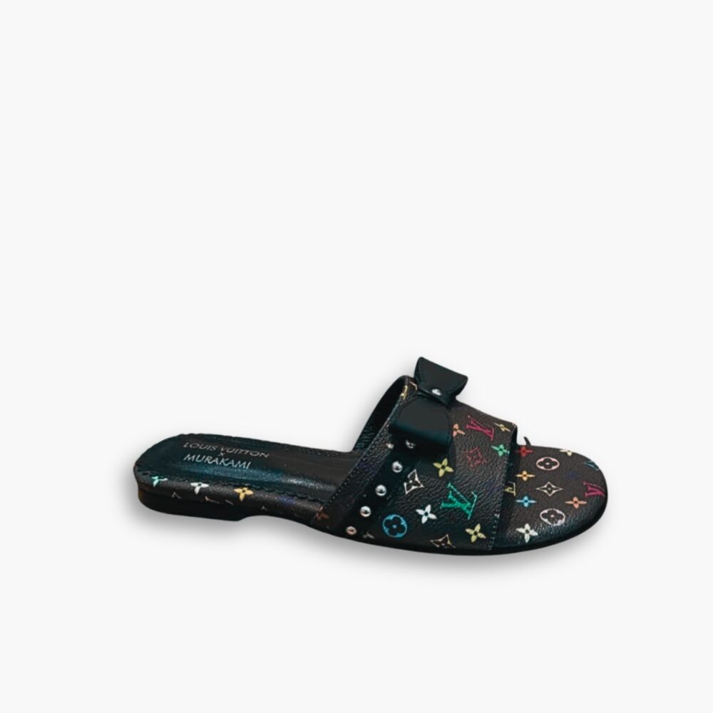 Louis Vuitton X Takashi Murakami 6AM Flat Mule Black