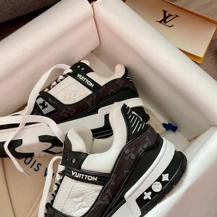 Louis Vuitton Lv Trainer Sneaker Denim Noir Black 1A9JG7 - Image 6