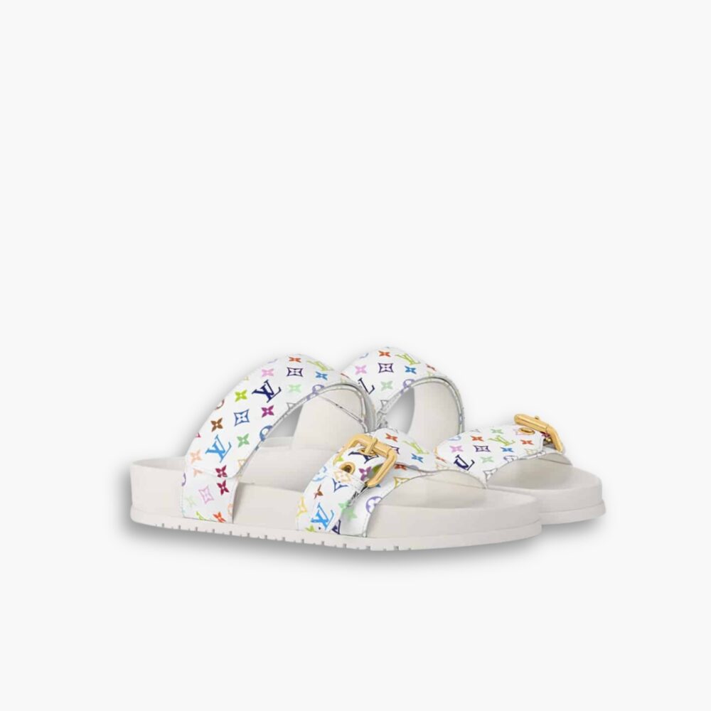 Louis Vuitton X Takashi Murakami Bom Dia Flat Comfort Mule White 1AGXTV