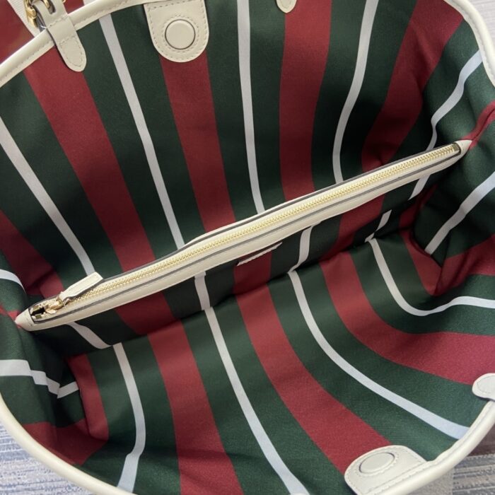 Gucci GG Emblem Large Tote Bag Beige And White GG Monogram Coated Fabric 38Cm 815213 FAD6L 9641 - Image 4