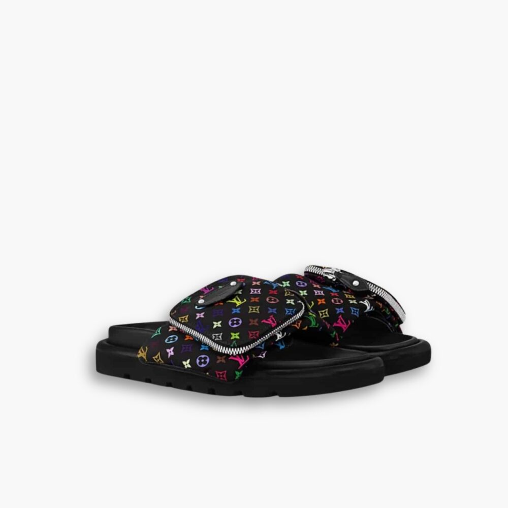 Louis Vuitton X Takashi Murakami Pool Pillow Flat Comfort Mule Black 1AGVRF
