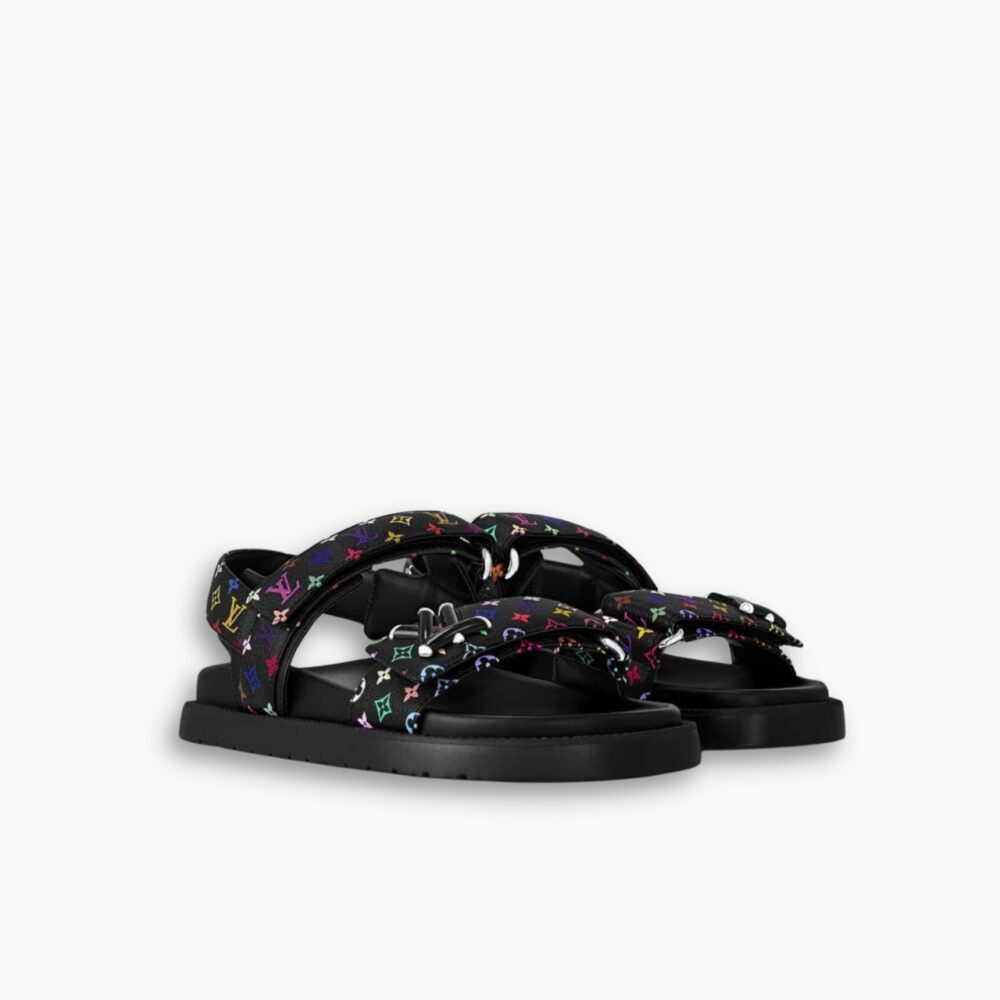Louis Vuitton X Murakami LV Sunset Flat Comfort Sandal Black 1AGXF6