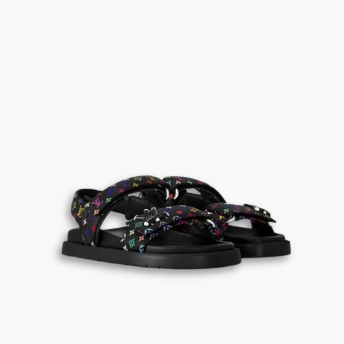 Louis Vuitton X Murakami LV Sunset Flat Comfort Sandal Black 1AGXF6