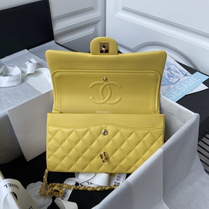 Super Vip 1:1 - Chanel Classic Double Flap Bag Light Yellow 25cm - Image 5