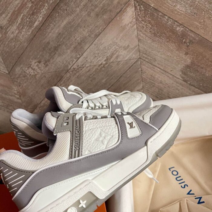 Louis Vuitton LV Trainer Sneaker Grey White 1A8KBA - Image 6