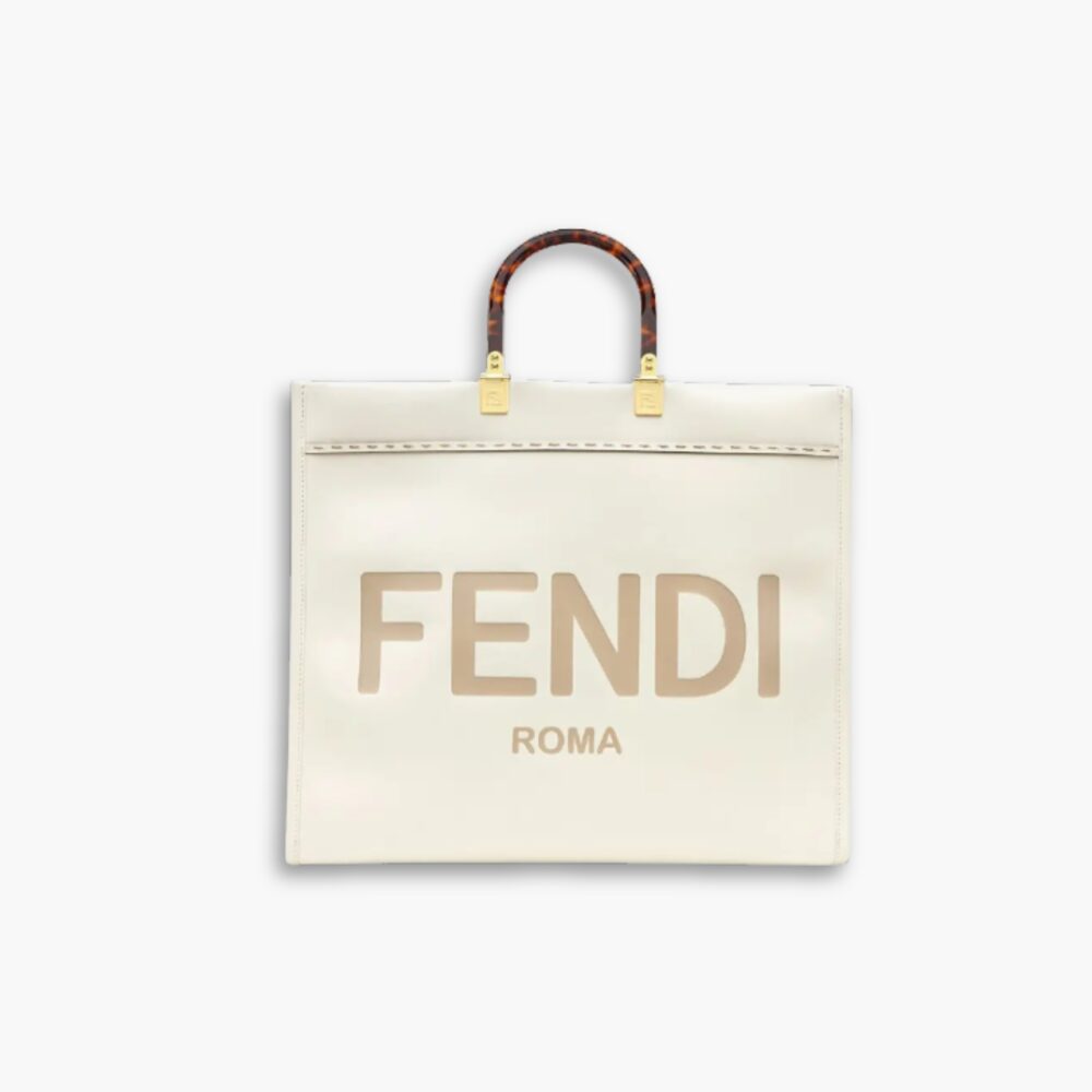 Fendi Sunshine Medium Shopper White 41cm