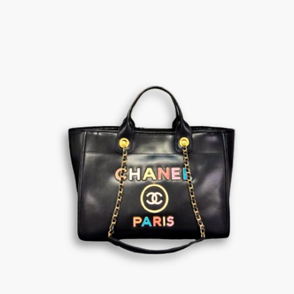 Chanel Deauville Shopping Bag Large 22S Black 38Cm
