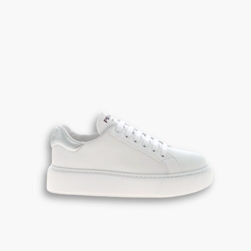 Prada Sneakers Leather With Silver Logo White