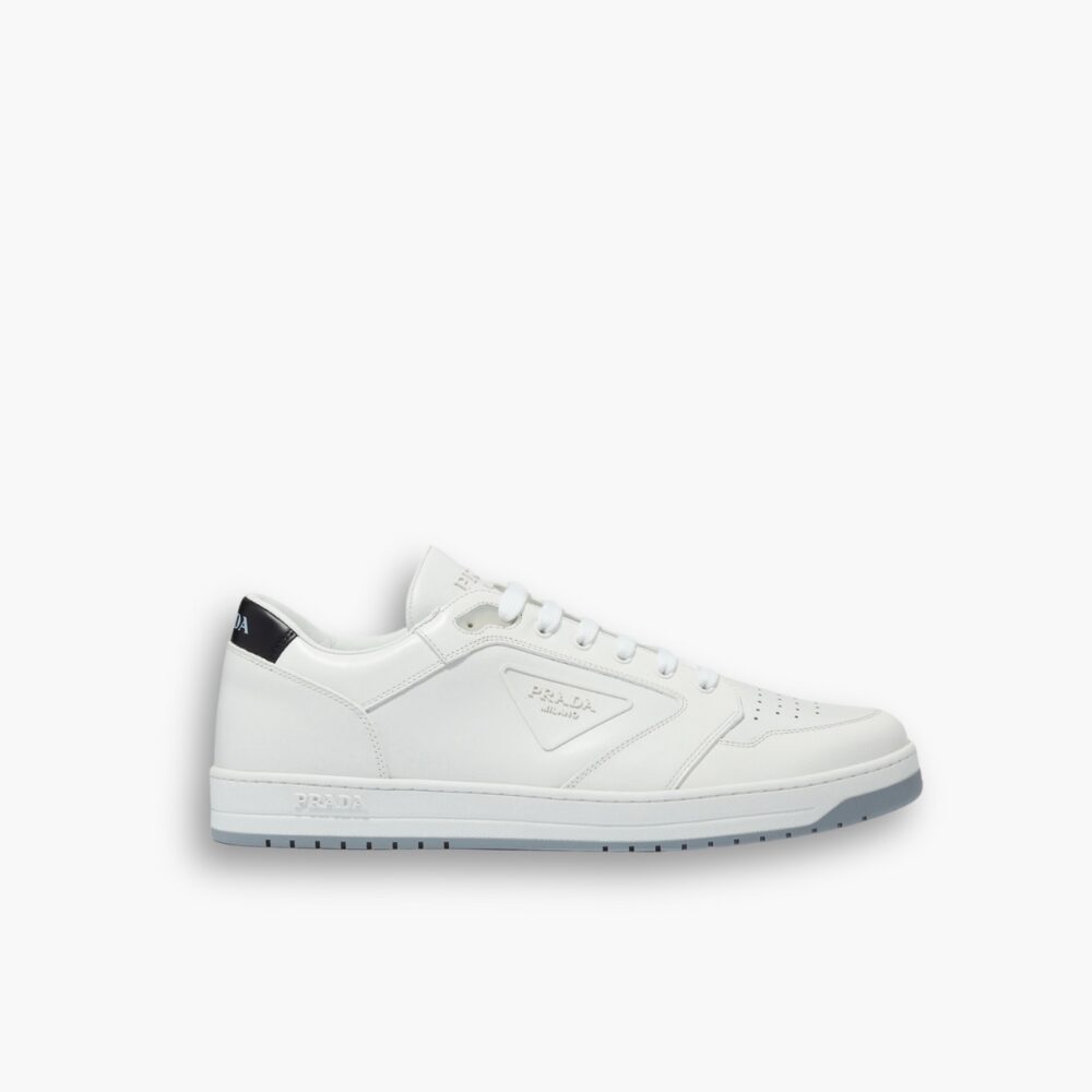 Prada District Perforated Leather Sneakers White