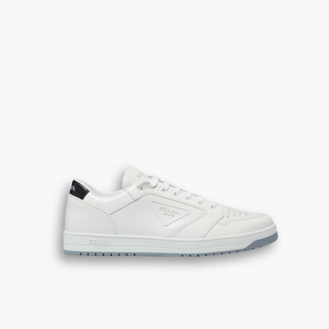 Prada District Perforated Leather Sneakers White
