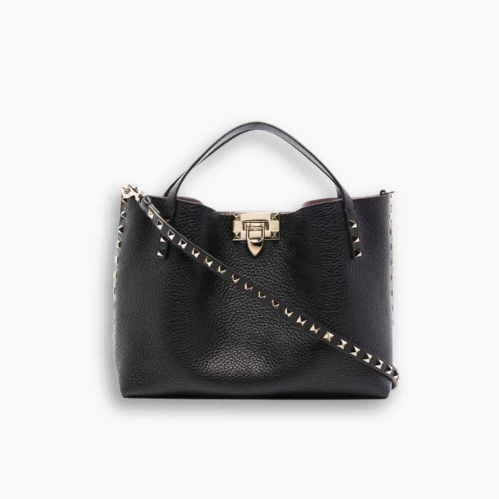 Valentino Garavani Rockstud Small Tote Bag Black 26cm