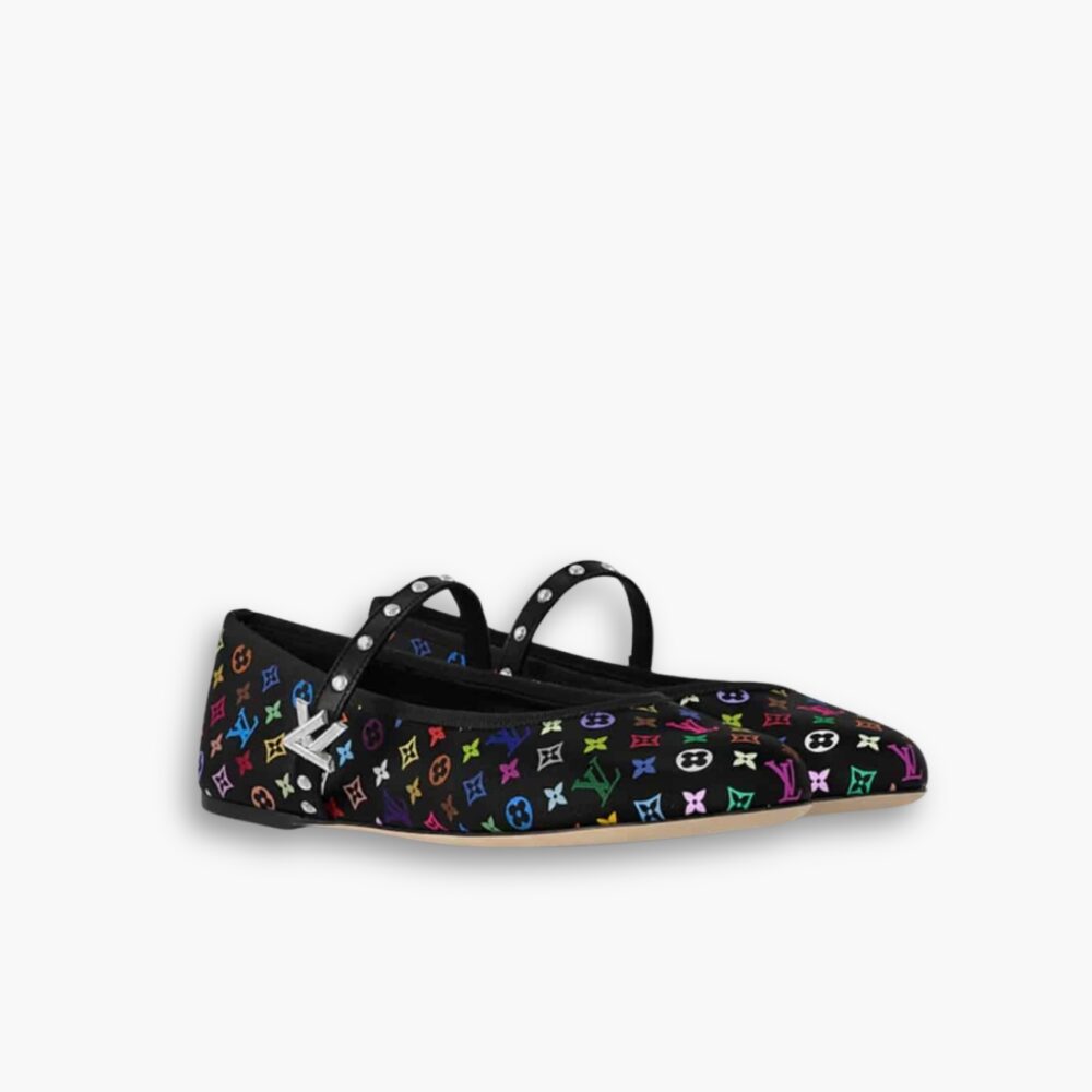 Louis Vuitton X Takashi Murakami Romy Flat Ballerina Black 1AGVC3