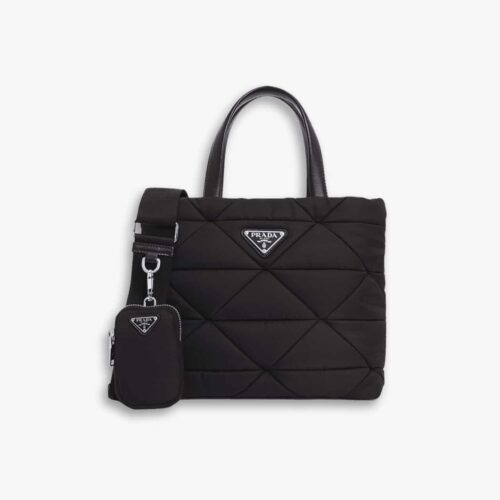 Prada Padded Re Nylon Tote Bag Black 24cm 1BG373 RDJN F0002 V B9O