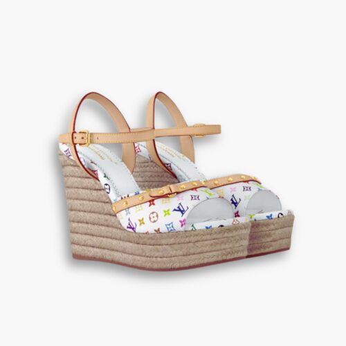 Louis Vuitton X Takashi Murakami Helios Wedge Sandal White 1AGYX0