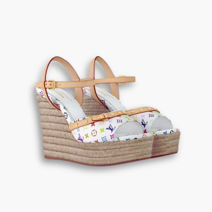 Louis Vuitton X Takashi Murakami Helios Wedge Sandal White 1AGYX0