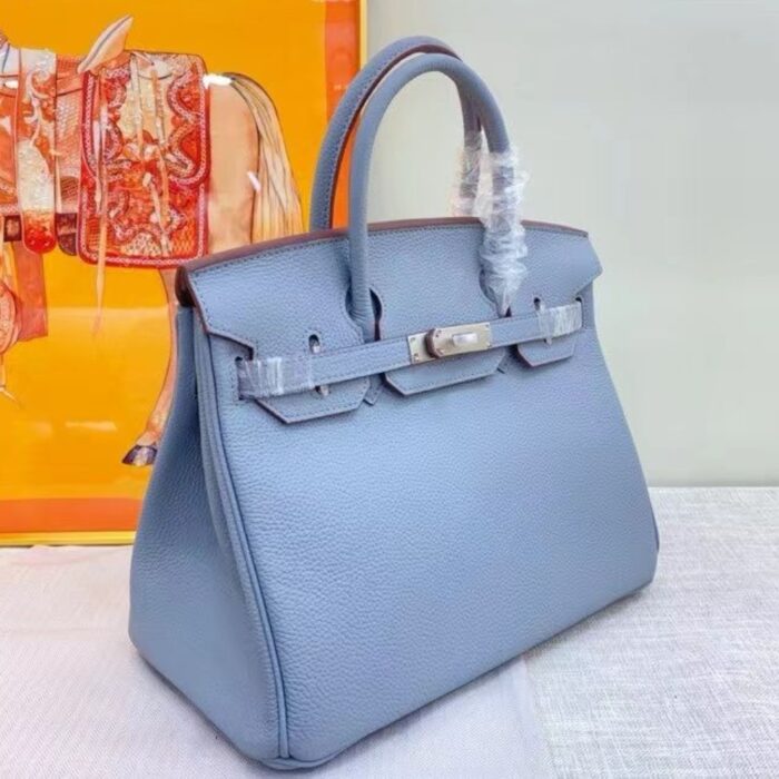 Hermes Birkin 30 Bag Epsom Silver Hardware Blue 30Cm - Image 3