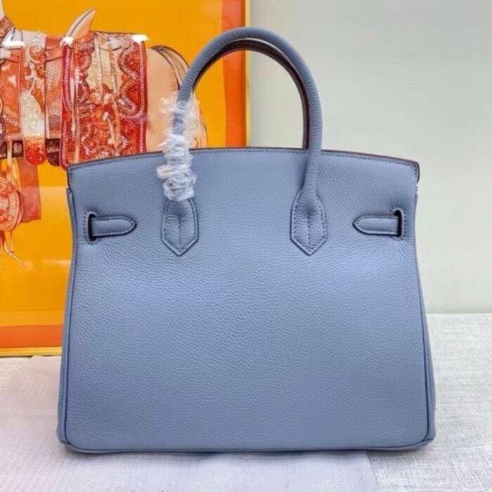 Hermes Birkin 30 Bag Epsom Silver Hardware Blue 30Cm - Image 4