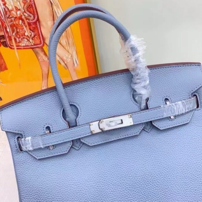 Hermes Birkin 30 Bag Epsom Silver Hardware Blue 30Cm - Image 5