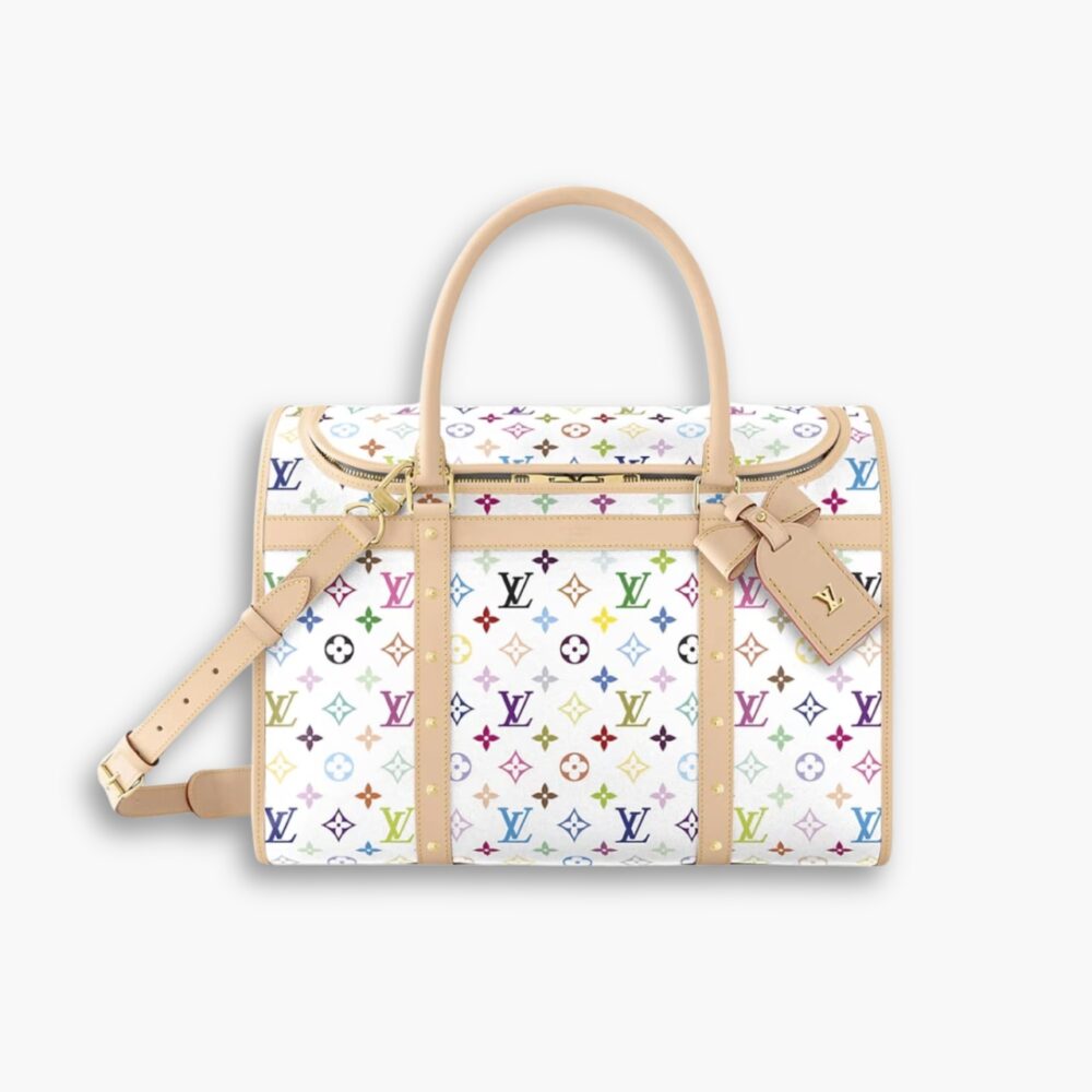 Louis Vuitton X Takashi Murakami Dog Bag Multicolore Blanc 40Cm M13741