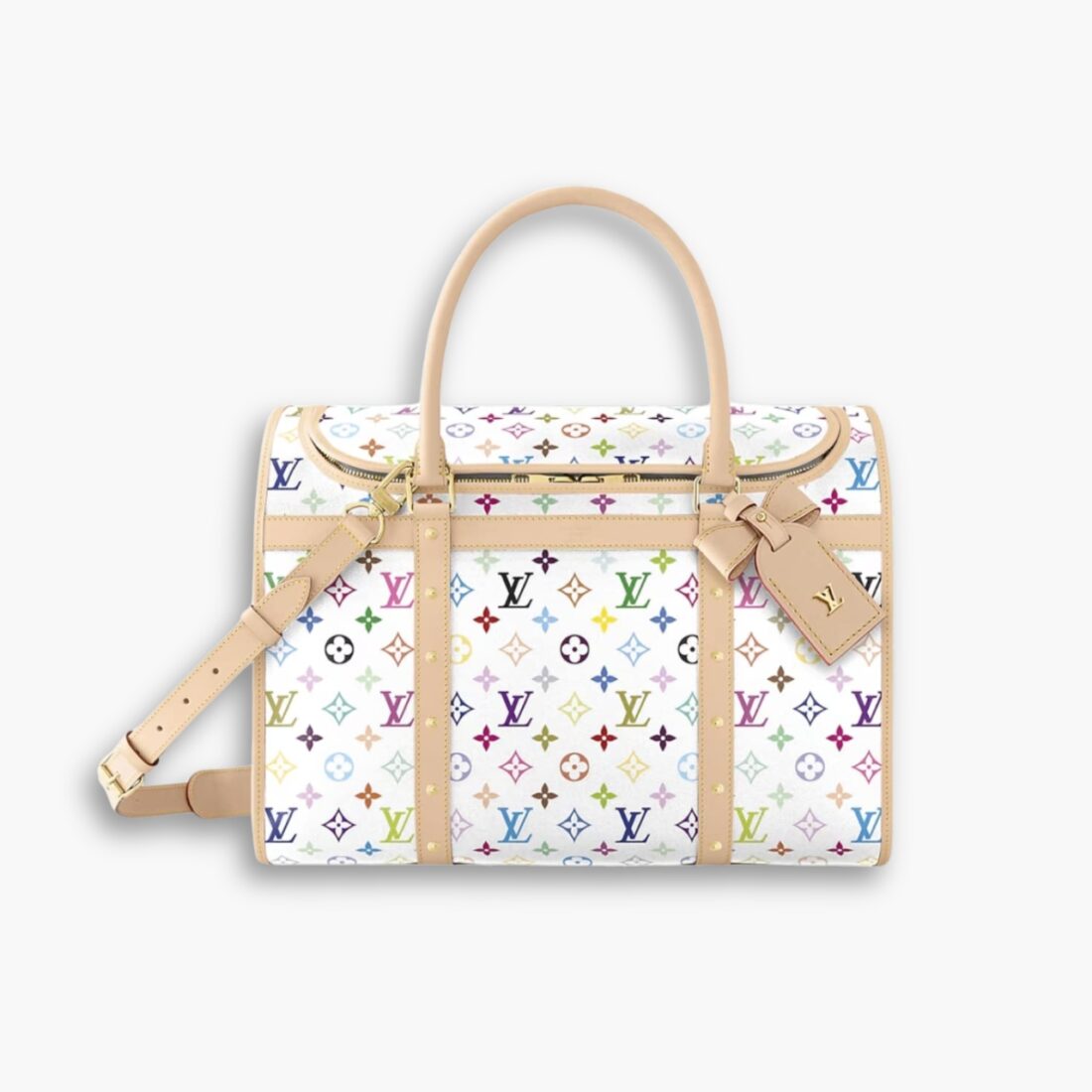Louis Vuitton X Takashi Murakami Dog Bag Multicolore Blanc 40Cm M13741