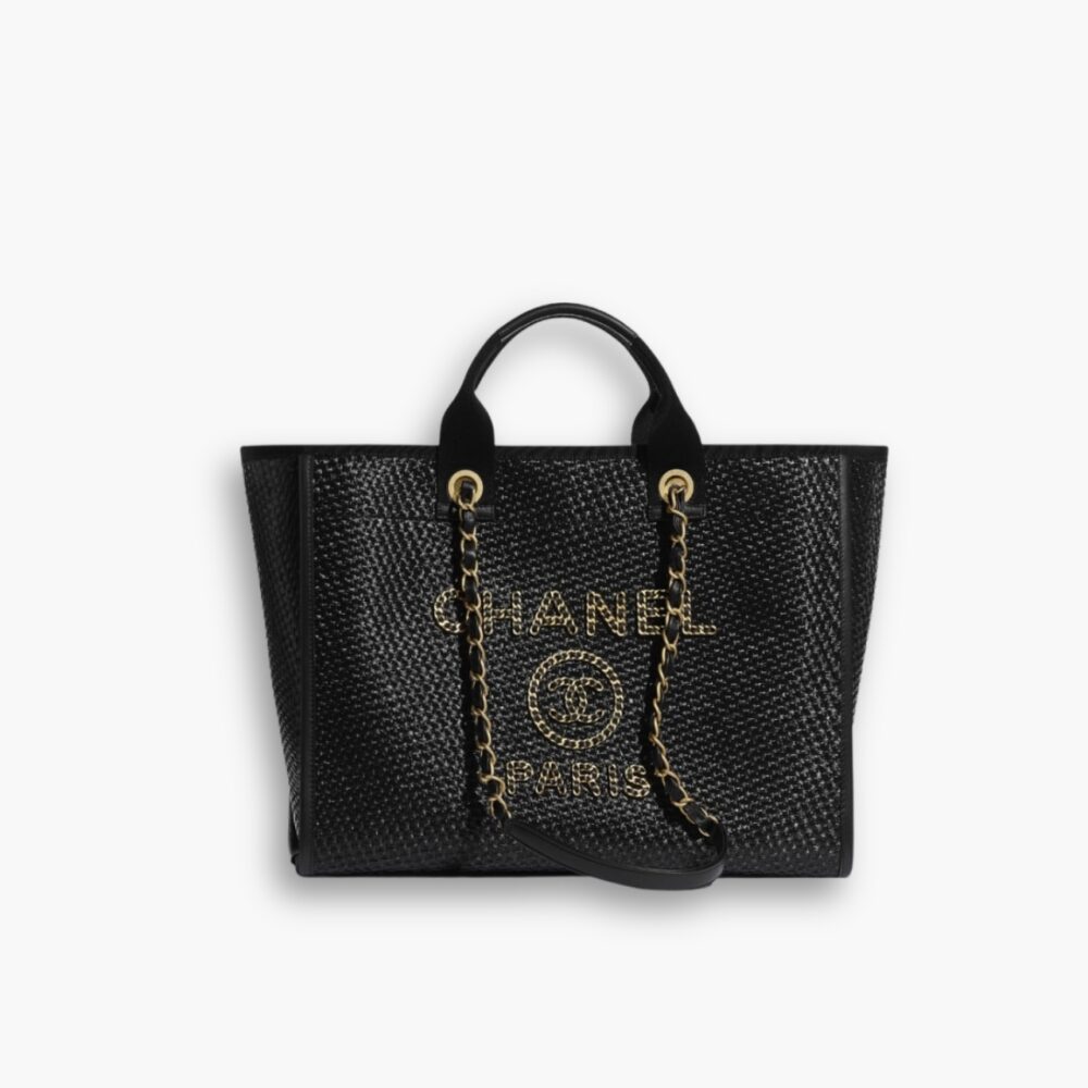 Chanel Deauville Large Shopping Bag Black 39cm