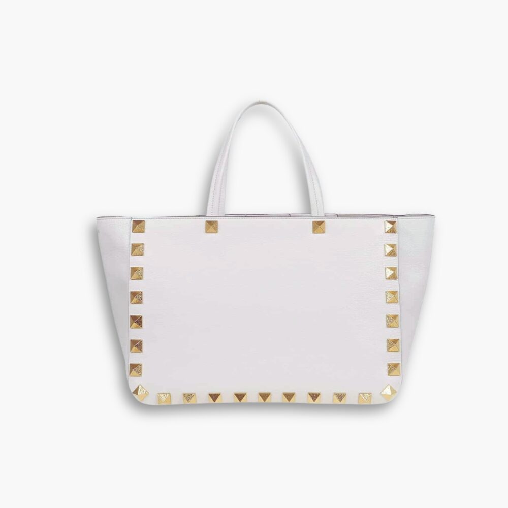 Valentino Garavani Rockstud Tote Bag White 44Cm