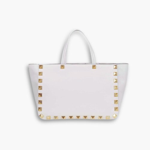 Valentino Garavani Rockstud Tote Bag White 44Cm