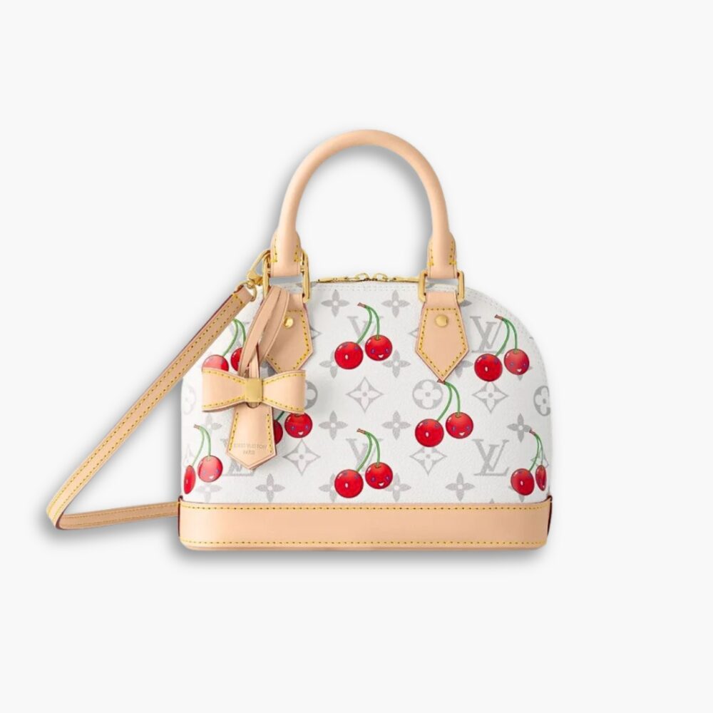 Louis Vuitton X Takashi Murakami Monogram Cerise Alma BB White 18cm M14238
