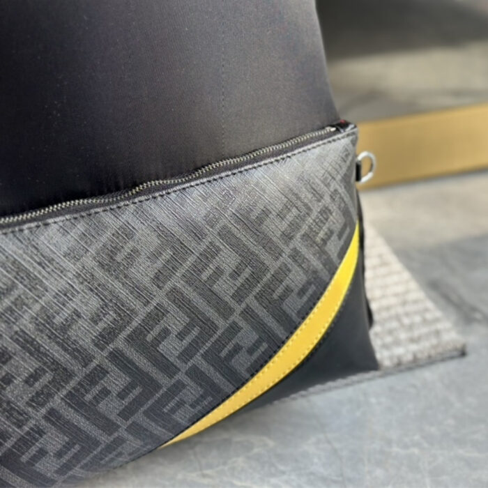 Fendi Diagonal Backpack Nylon Black 35Cm 7VZ042A9XTF17BJ - Image 4