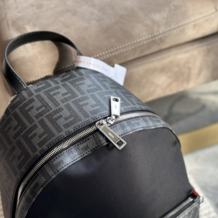 Fendi Diagonal Backpack Nylon Black 35Cm 7VZ042A9XTF17BJ - Image 5