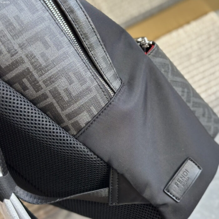 Fendi Diagonal Backpack Nylon Black 35Cm 7VZ042A9XTF17BJ - Image 6