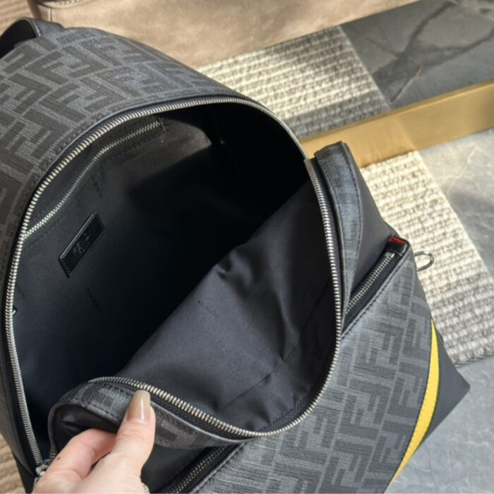Fendi Diagonal Backpack Nylon Black 35Cm 7VZ042A9XTF17BJ - Image 8