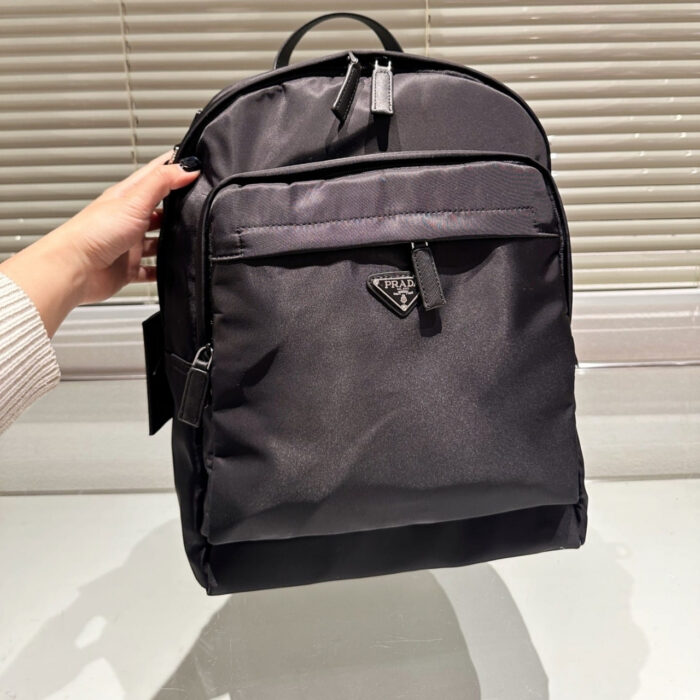 Prada Re Nylon And Saffiano Leather Backpack Black 43Cm 2VZ048 2DMG F0002 - Image 2