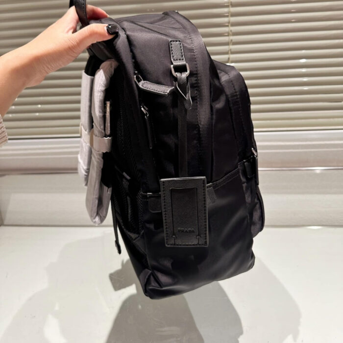 Prada Re Nylon And Saffiano Leather Backpack Black 43Cm 2VZ048 2DMG F0002 - Image 3