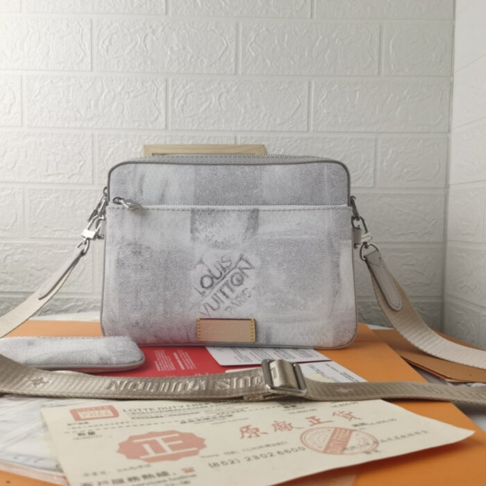 Louis Vuitton Trio Messenger Damier Salt Stone Grey 25cm - Image 2