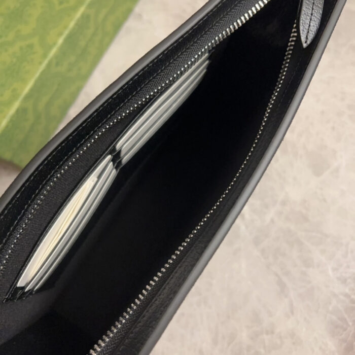 Gucci GG Pouch With Grey Trim Black 26Cm 768255 FACQC 1048 - Image 4