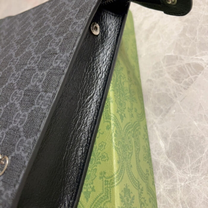 Gucci GG Pouch With Grey Trim Black 26Cm 768255 FACQC 1048 - Image 5
