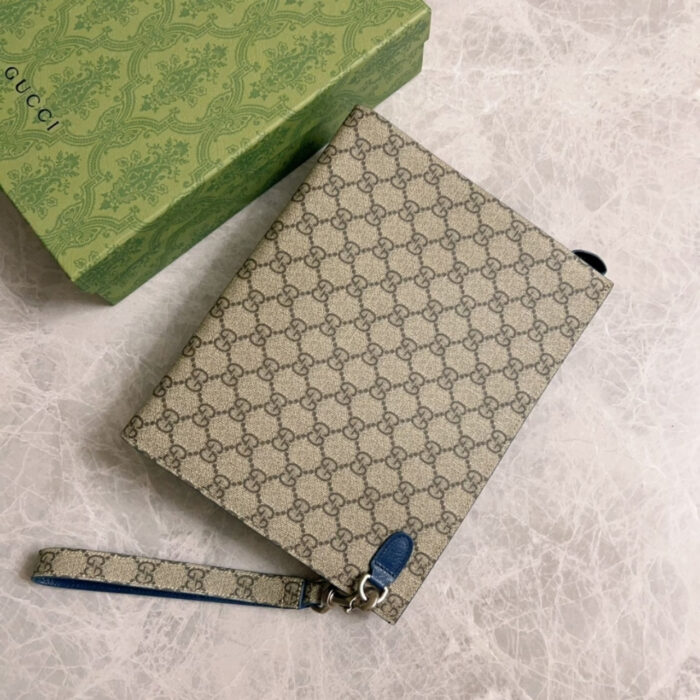 Gucci GG Pouch With GG Detail Beige And Ebony 26Cm 768255 FACQC 9773 - Image 3