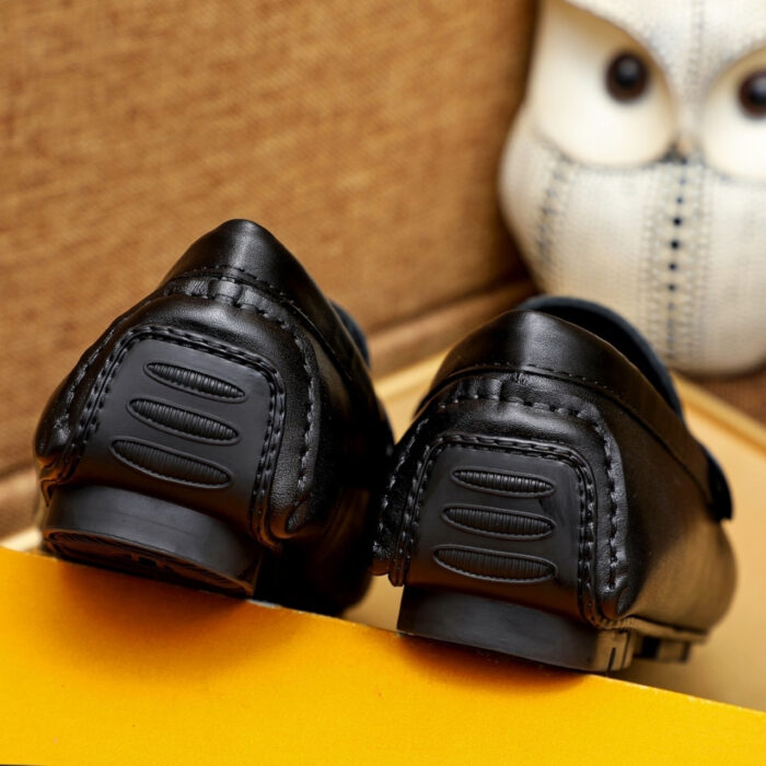 Louis Vuitton Loafer Matte Leather With Lv Logo In Black - Image 6